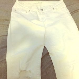 LOFT White ripped jean pants